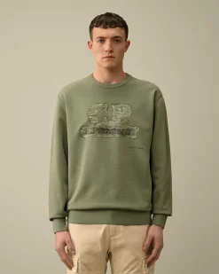 Homme C.P. Company Sweat-Shirts^30/1 Fleece Artisanal Logo Sweatshirt