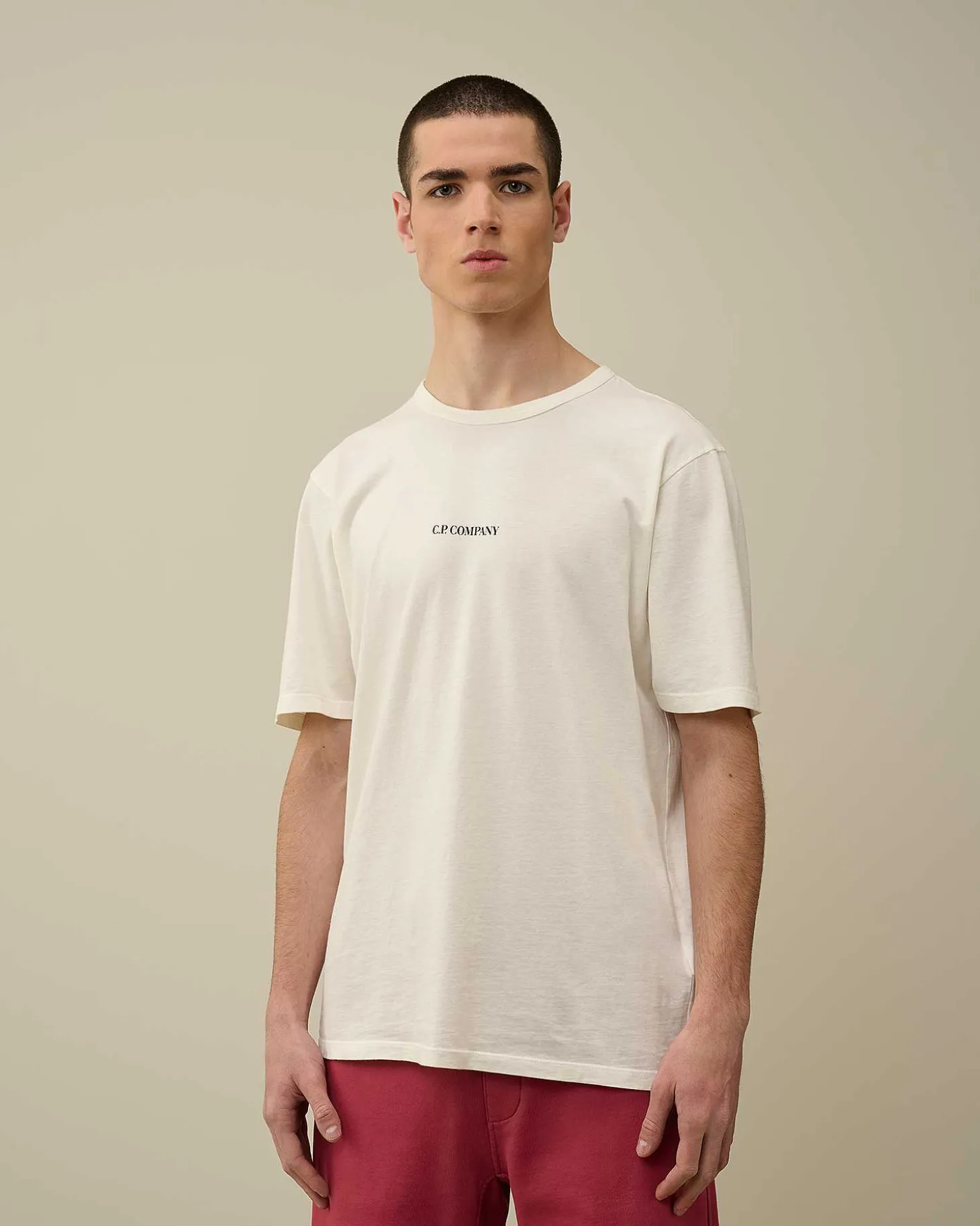 Homme C.P. Company T-Shirts Et Polos^24/1 Jersey Garment Dyed Logo T-Shirt