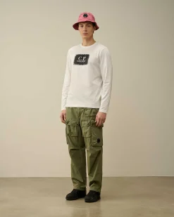 Homme C.P. Company T-Shirts Et Polos^30/1 Jersey Long Sleeved Logo T-Shirt