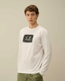Homme C.P. Company T-Shirts Et Polos^30/1 Jersey Long Sleeved Logo T-Shirt