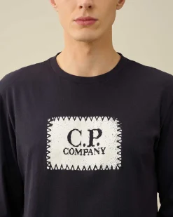 Homme C.P. Company T-Shirts Et Polos^30/1 Jersey Long Sleeved Logo T-Shirt