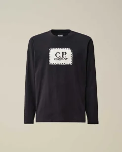 Homme C.P. Company T-Shirts Et Polos^30/1 Jersey Long Sleeved Logo T-Shirt