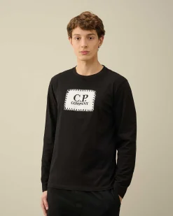 Homme C.P. Company T-Shirts Et Polos^30/1 Jersey Long Sleeved Logo T-Shirt