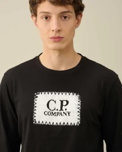 Homme C.P. Company T-Shirts Et Polos^30/1 Jersey Long Sleeved Logo T-Shirt