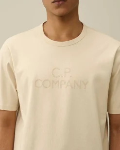 Homme C.P. Company T-Shirts Et Polos^30/2 Mercerized Jersey Twisted Logo T-Shirt