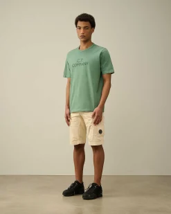Homme C.P. Company T-Shirts Et Polos^30/2 Mercerized Jersey Twisted Logo T-Shirt