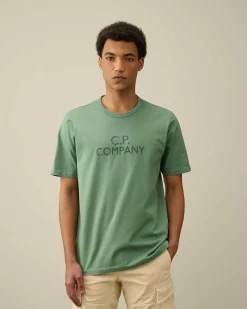 Homme C.P. Company T-Shirts Et Polos^30/2 Mercerized Jersey Twisted Logo T-Shirt