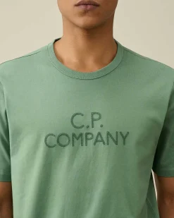 Homme C.P. Company T-Shirts Et Polos^30/2 Mercerized Jersey Twisted Logo T-Shirt