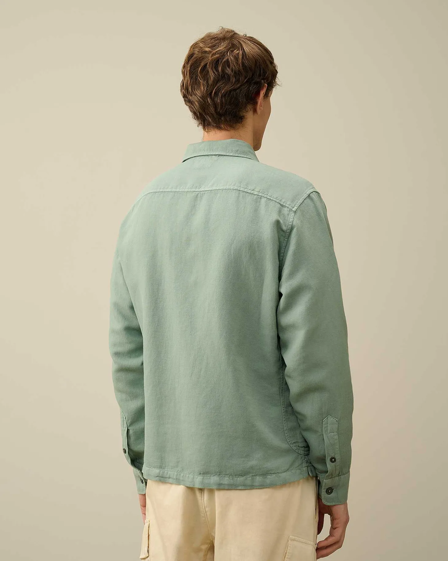 Homme C.P. Company Chemises^Broken Linen/Cotton Pocket Shirt
