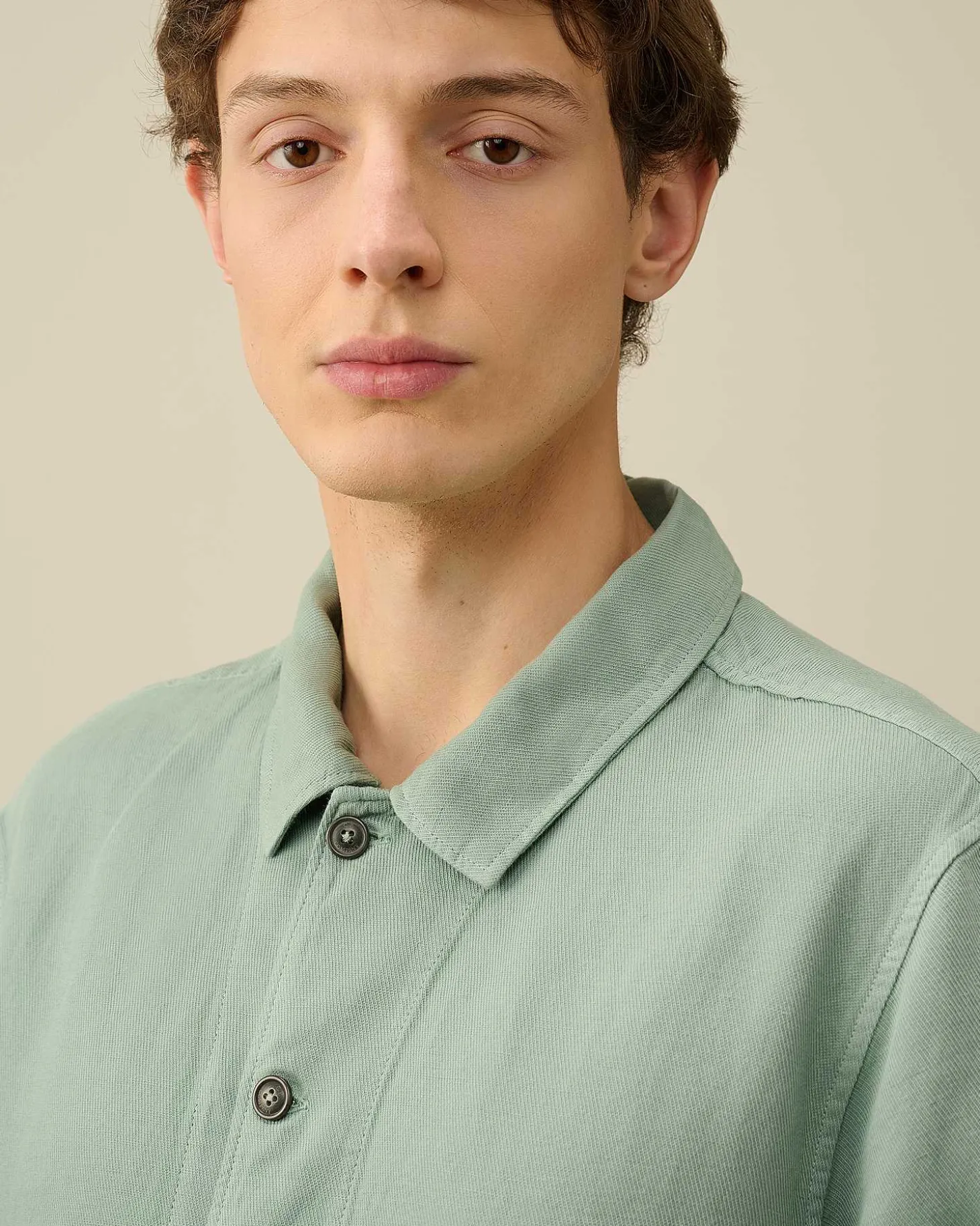 Homme C.P. Company Chemises^Broken Linen/Cotton Pocket Shirt