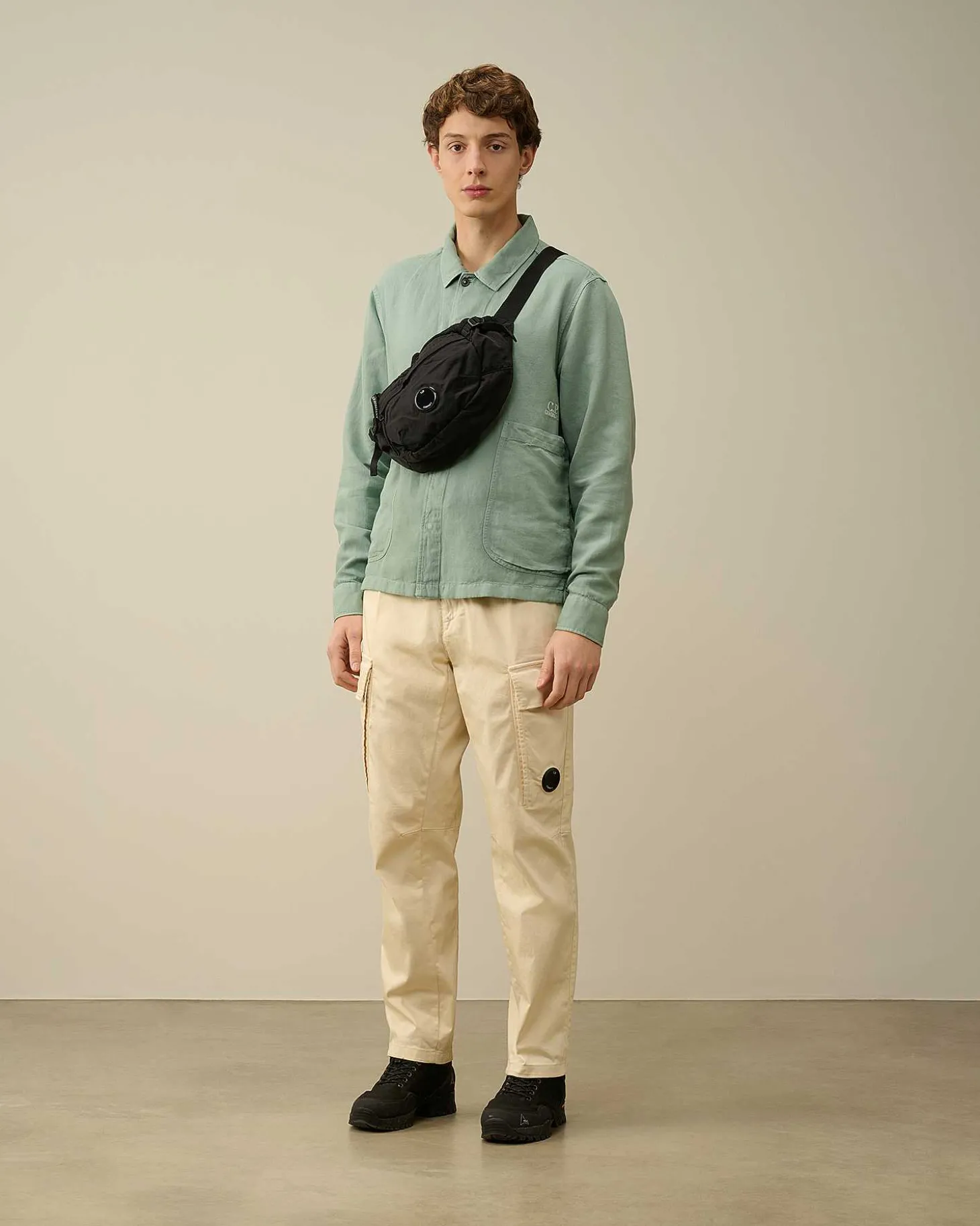 Homme C.P. Company Chemises^Broken Linen/Cotton Pocket Shirt