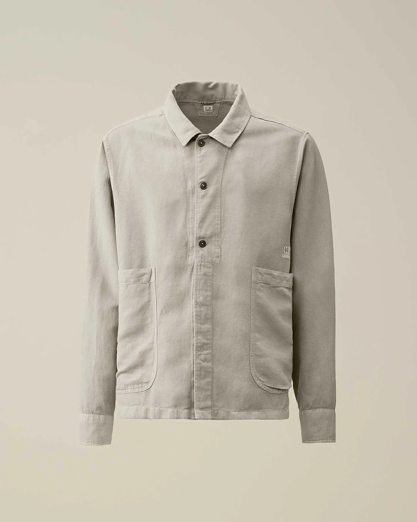 Homme C.P. Company Chemises^Broken Linen/Cotton Pocket Shirt