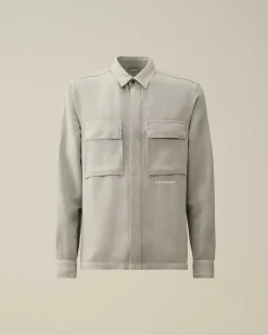 Homme C.P. Company Chemises^Broken Linen/Cotton Shirt