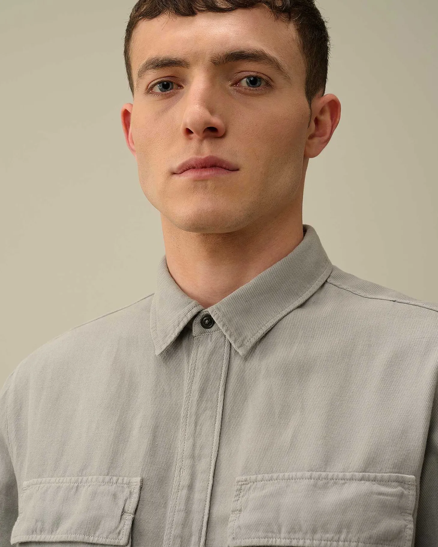 Homme C.P. Company Chemises^Broken Linen/Cotton Shirt