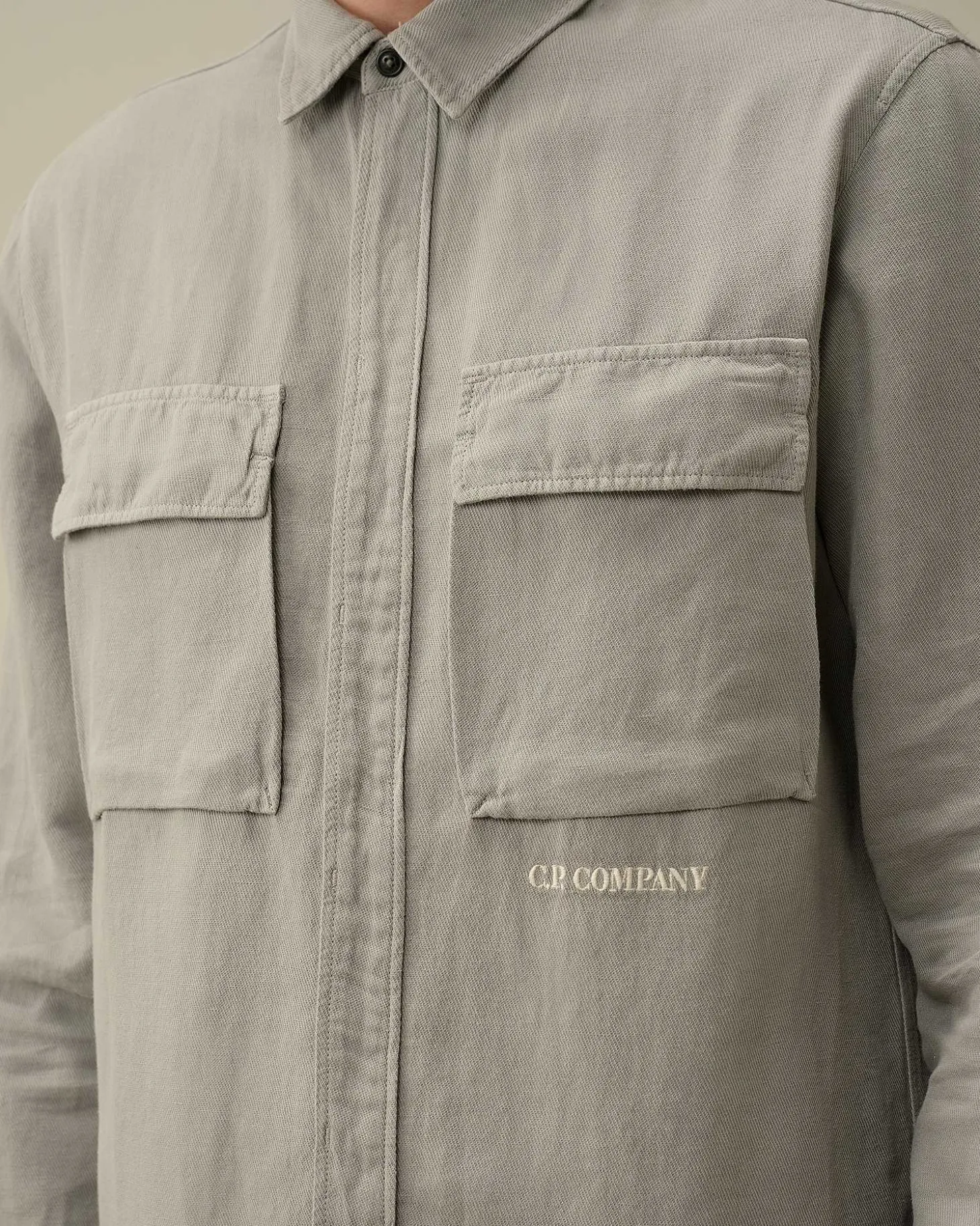 Homme C.P. Company Chemises^Broken Linen/Cotton Shirt