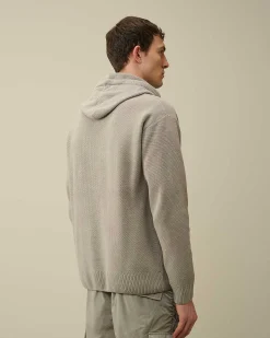 Homme C.P. Company Pulls^Chenille Cotton Knit Hoodie