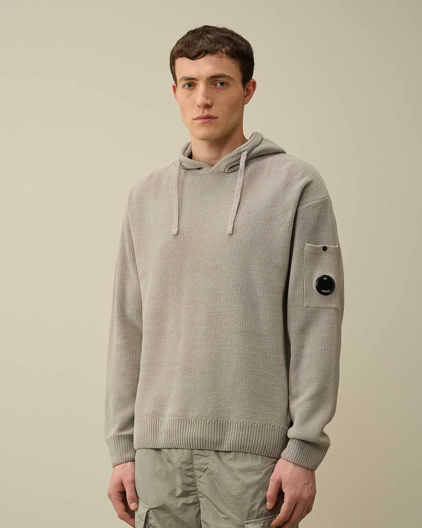Homme C.P. Company Pulls^Chenille Cotton Knit Hoodie