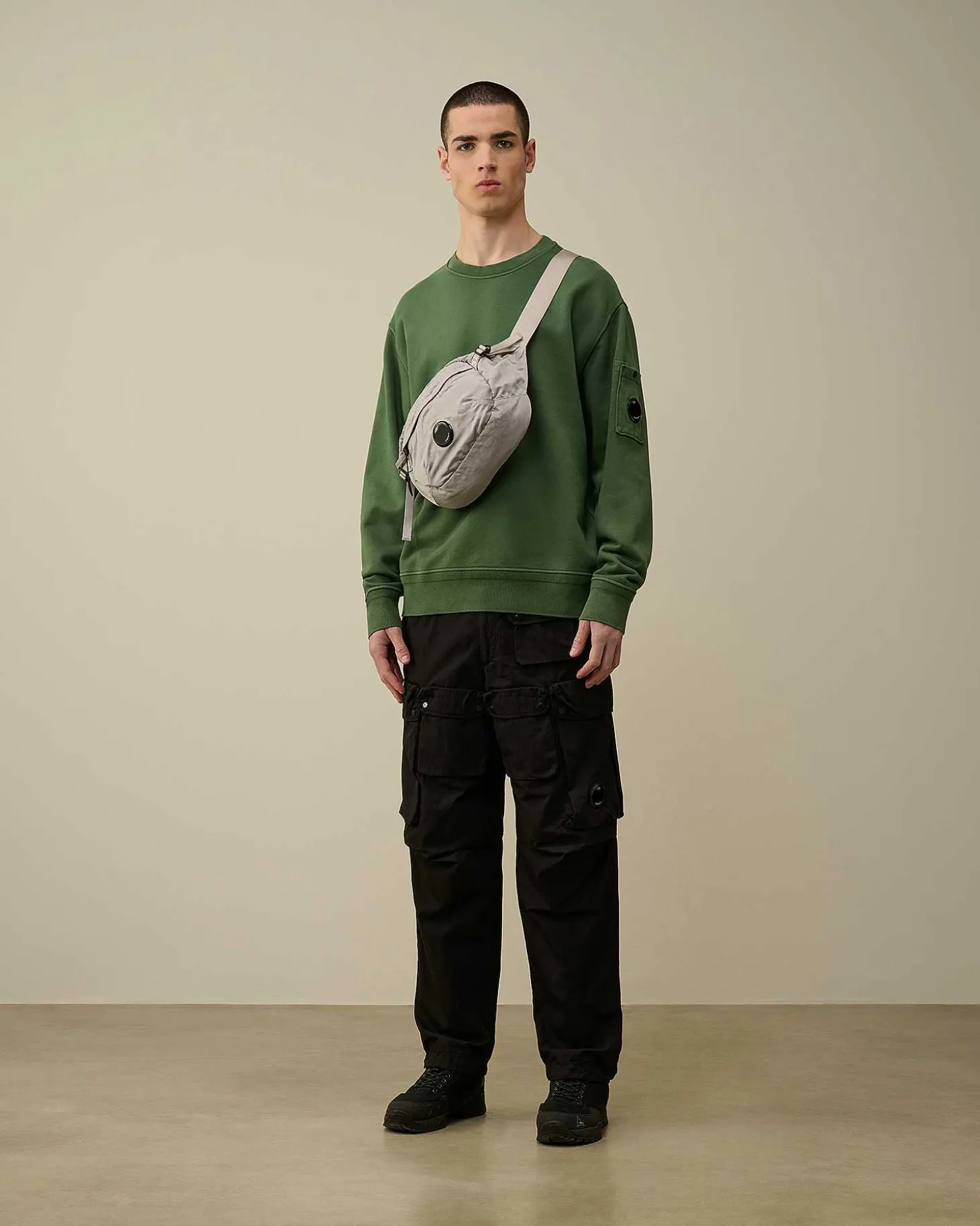 Homme C.P. Company Sweat-Shirts^Cotton Diagonal Fleece Lens Sweatshirt