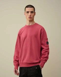 Homme C.P. Company Sweat-Shirts^Cotton Diagonal Fleece Lens Sweatshirt
