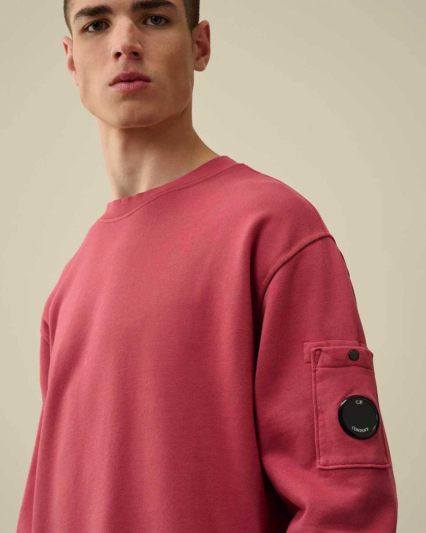 Homme C.P. Company Sweat-Shirts^Cotton Diagonal Fleece Lens Sweatshirt