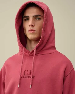 Homme C.P. Company Sweat-Shirts^Cotton Diagonal Fleece Logo Hoodie