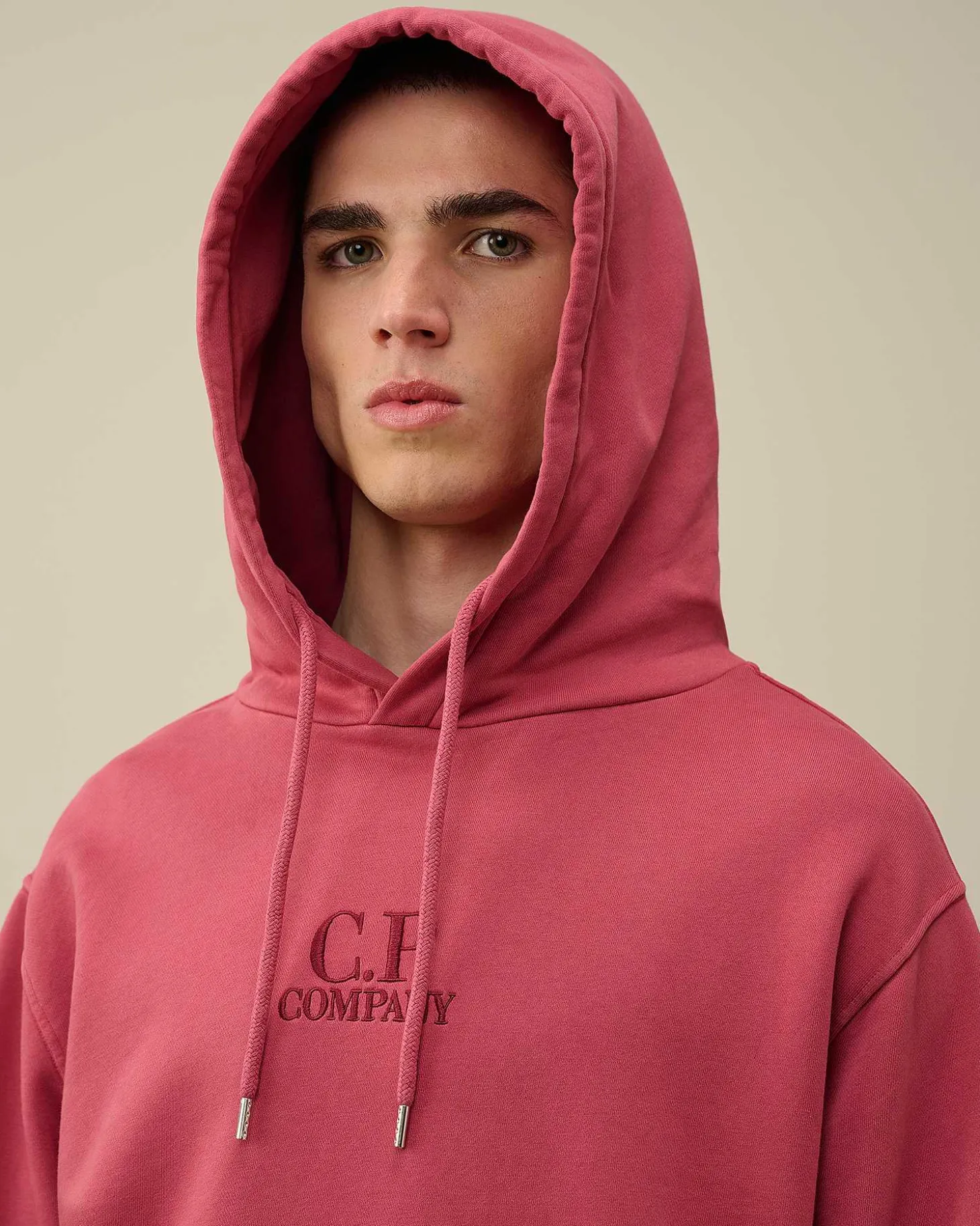 Homme C.P. Company Sweat-Shirts^Cotton Diagonal Fleece Logo Hoodie
