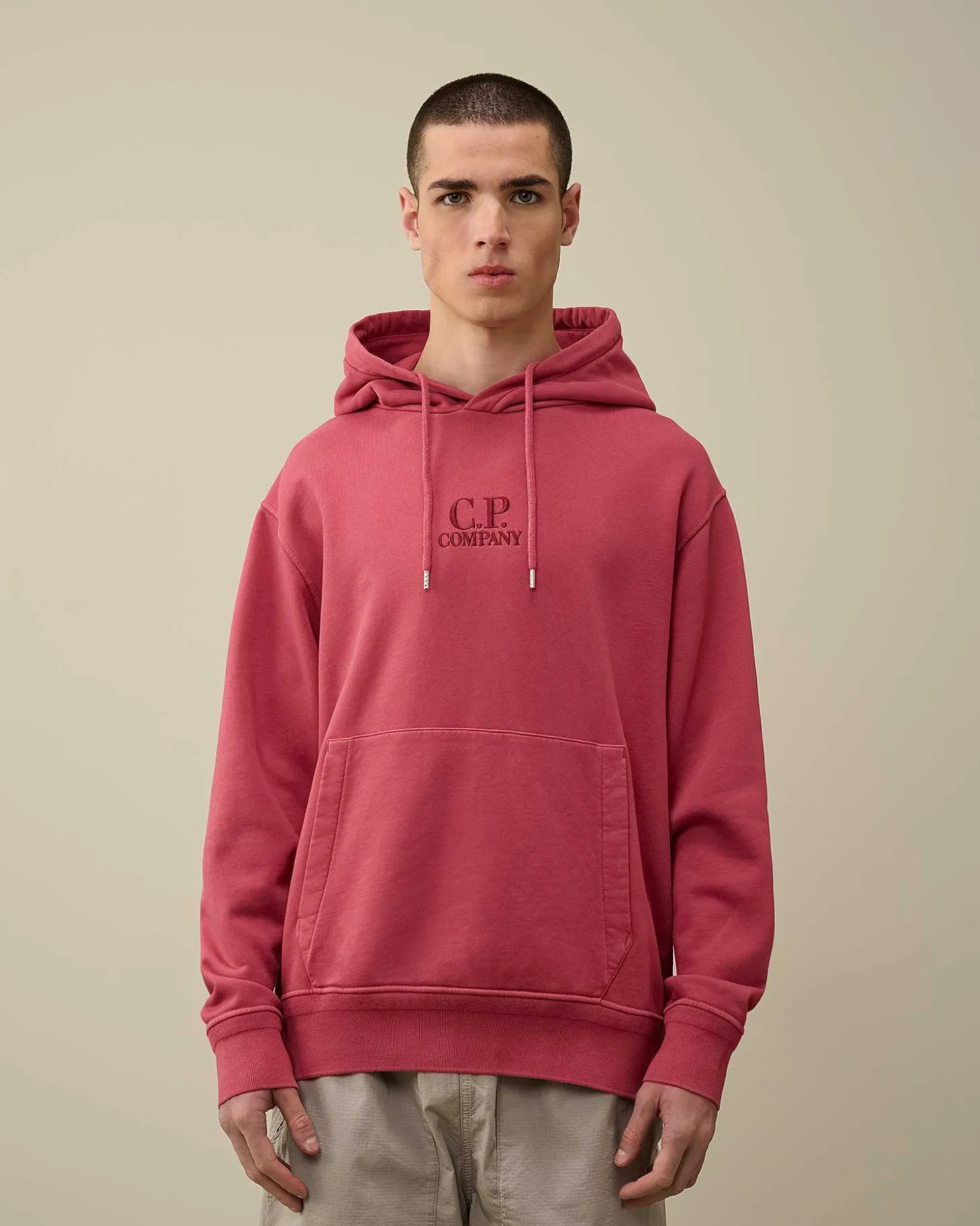 Homme C.P. Company Sweat-Shirts^Cotton Diagonal Fleece Logo Hoodie