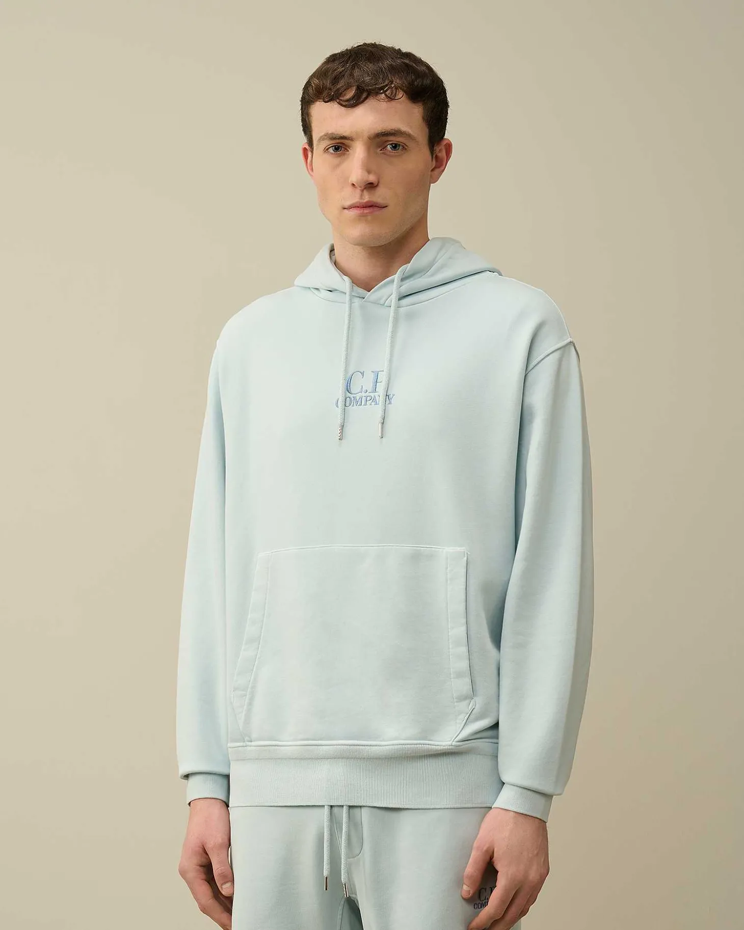 Homme C.P. Company Sweat-Shirts^Cotton Diagonal Fleece Logo Hoodie