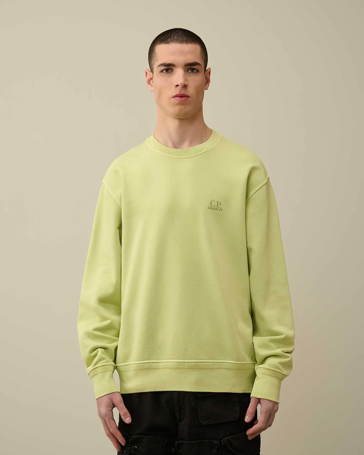 Homme C.P. Company Sweat-Shirts^Cotton Diagonal Fleece Logo Sweatshirt