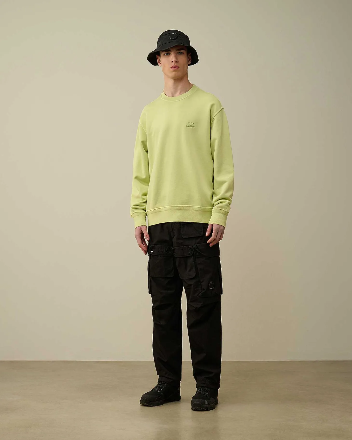 Homme C.P. Company Sweat-Shirts^Cotton Diagonal Fleece Logo Sweatshirt