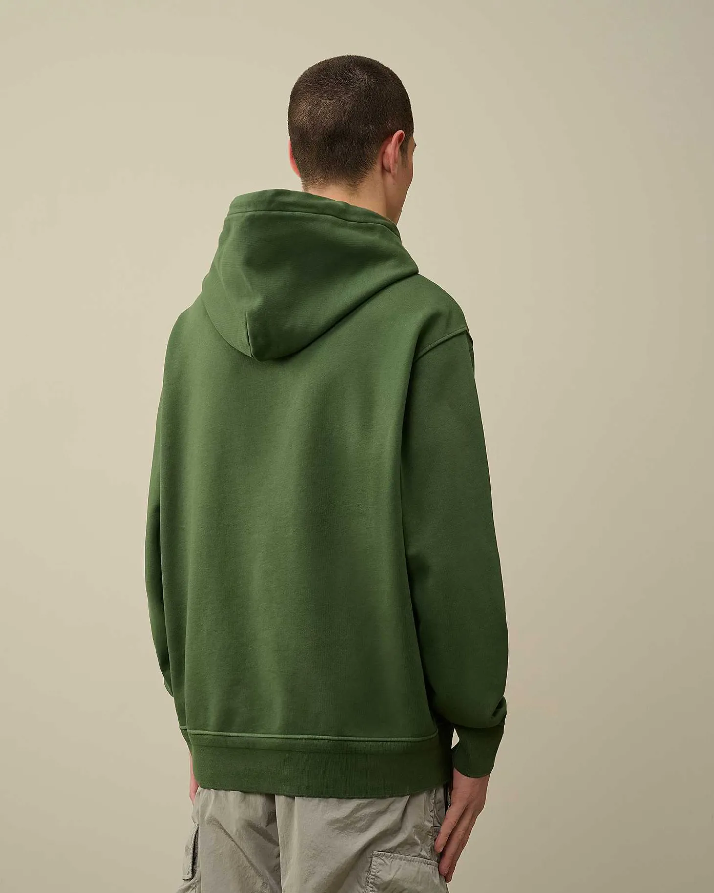 Homme C.P. Company Sweat-Shirts^Cotton Diagonal Fleece Logo Hoodie