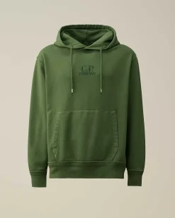 Homme C.P. Company Sweat-Shirts^Cotton Diagonal Fleece Logo Hoodie