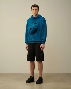 Homme C.P. Company Sweat-Shirts^Cotton Diagonal Fleece Logo Hoodie
