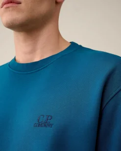 Homme C.P. Company Sweat-Shirts^Cotton Diagonal Fleece Logo Sweatshirt