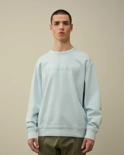 Homme C.P. Company Sweat-Shirts^Cotton Diagonal Fleece Logo Sweatshirt