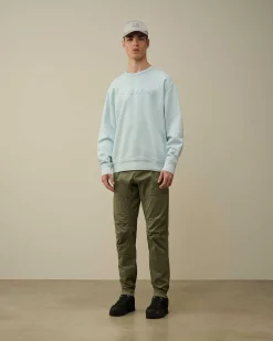 Homme C.P. Company Sweat-Shirts^Cotton Diagonal Fleece Logo Sweatshirt