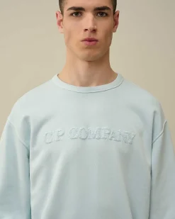 Homme C.P. Company Sweat-Shirts^Cotton Diagonal Fleece Logo Sweatshirt