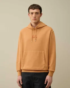 Homme C.P. Company Sweat-Shirts^Cotton Diagonal Fleece Logo Hoodie