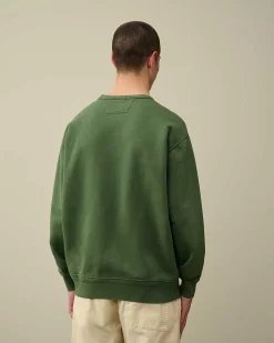 Homme C.P. Company Sweat-Shirts^Cotton Diagonal Fleece Logo Sweatshirt