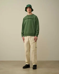 Homme C.P. Company Sweat-Shirts^Cotton Diagonal Fleece Logo Sweatshirt