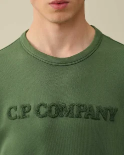 Homme C.P. Company Sweat-Shirts^Cotton Diagonal Fleece Logo Sweatshirt
