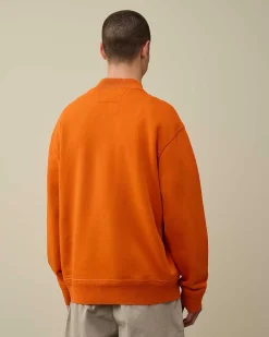 Homme C.P. Company Sweat-Shirts^Cotton Diagonal Fleece Zipped Sweatshirt