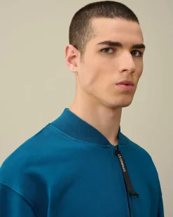 Homme C.P. Company Sweat-Shirts^Cotton Diagonal Fleece Zipped Sweatshirt