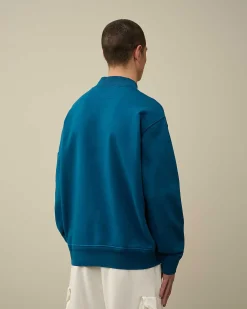 Homme C.P. Company Sweat-Shirts^Cotton Diagonal Fleece Zipped Sweatshirt