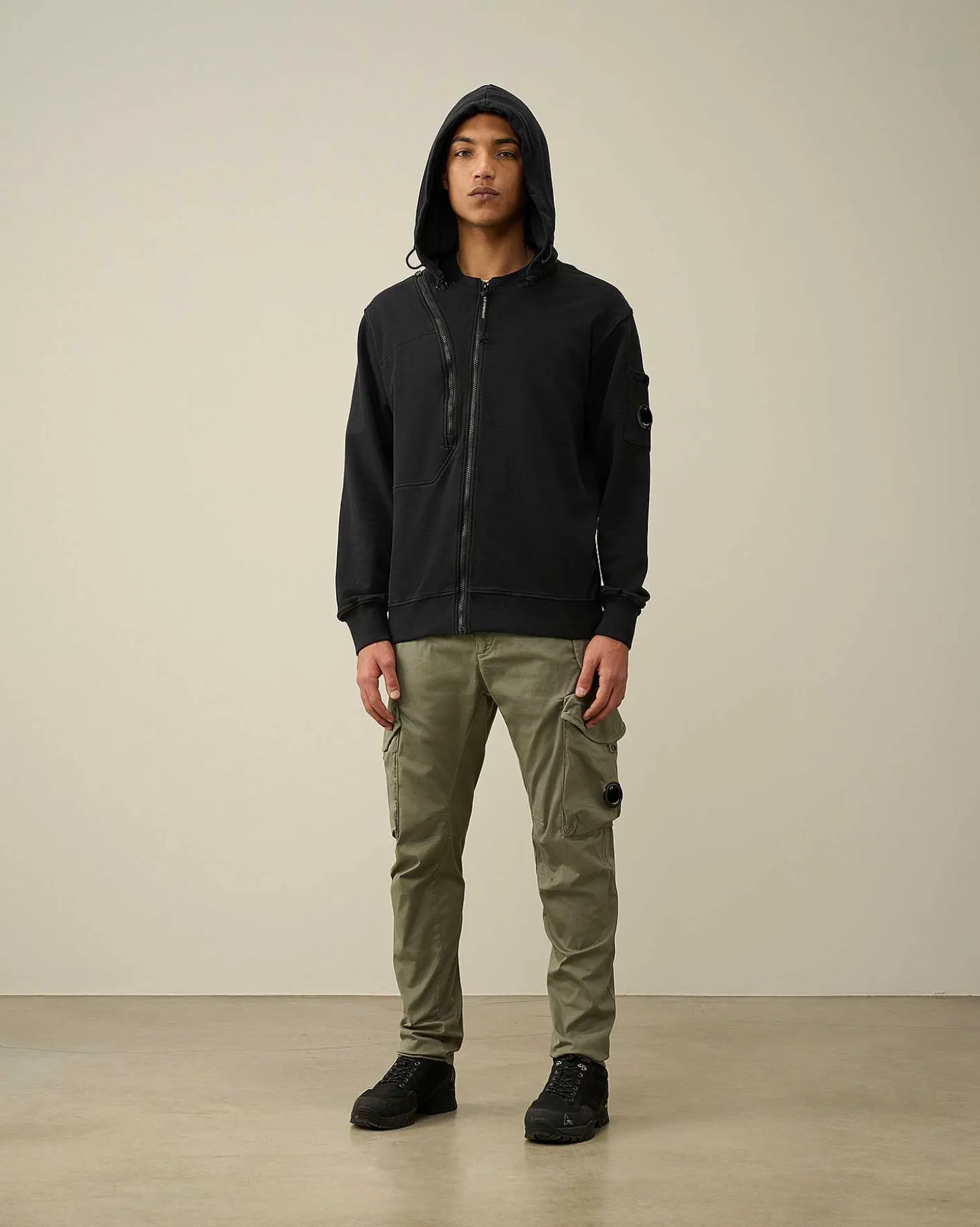 Homme C.P. Company Sweat-Shirts^Cotton Fleece Hooded Sweatshirt