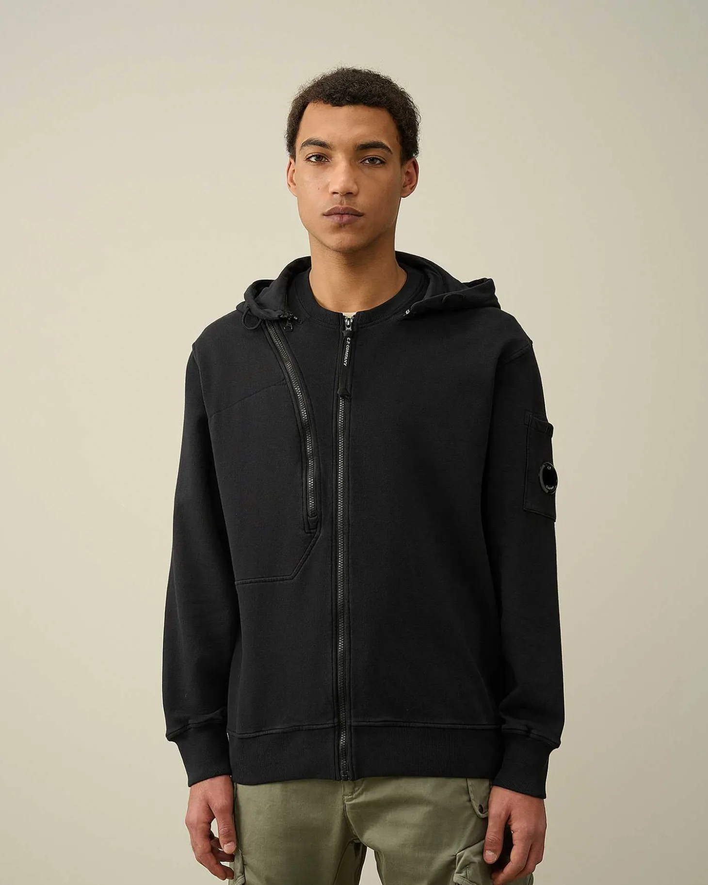 Homme C.P. Company Sweat-Shirts^Cotton Fleece Hooded Sweatshirt