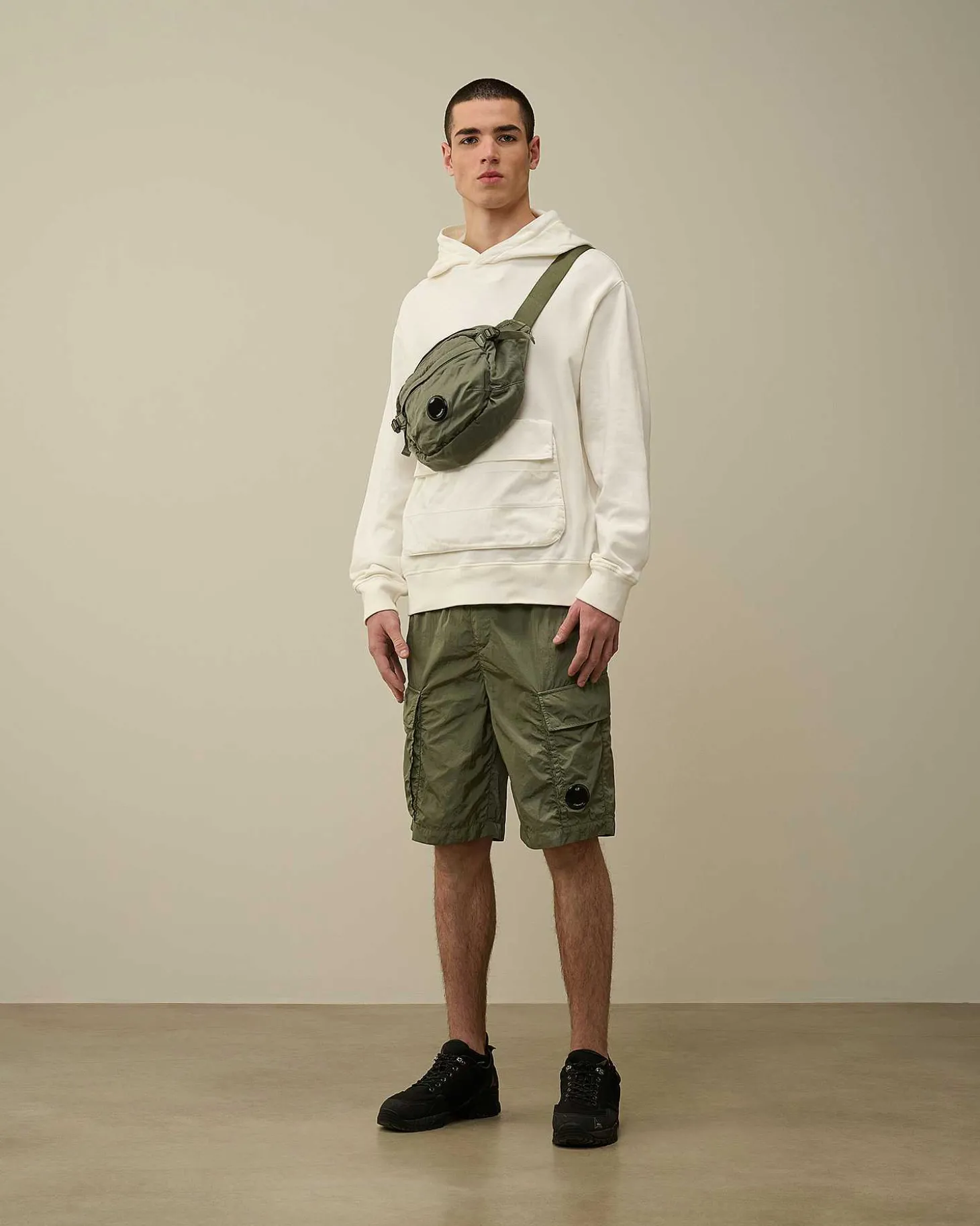 Homme C.P. Company Sweat-Shirts^Cotton Fleece Mixed Hoodie