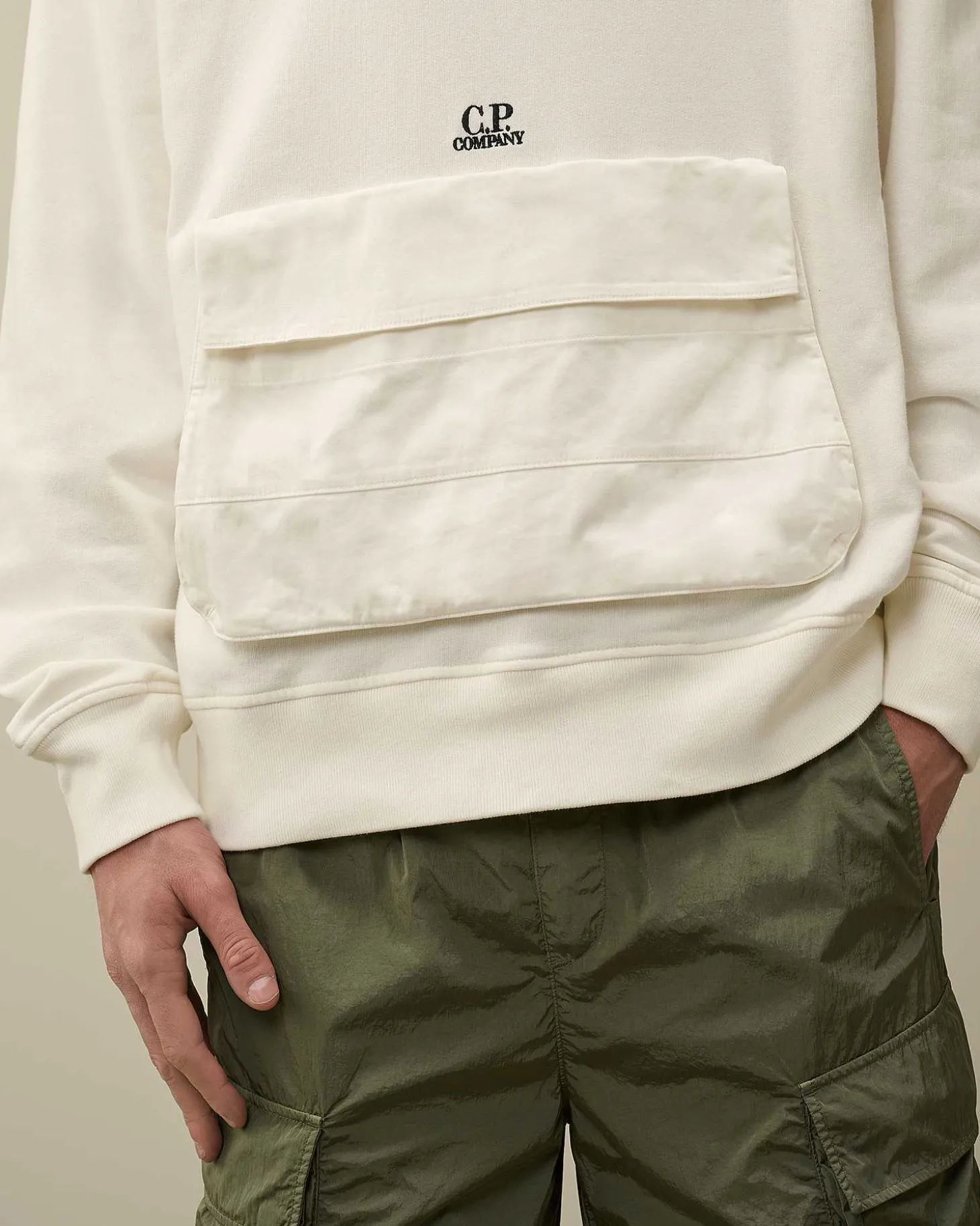 Homme C.P. Company Sweat-Shirts^Cotton Fleece Mixed Hoodie