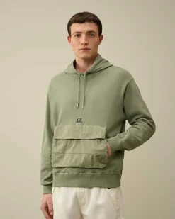 Homme C.P. Company Sweat-Shirts^Cotton Fleece Mixed Hoodie