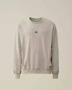 Homme C.P. Company Sweat-Shirts^Cotton Fleece Mixed Sweatshirt